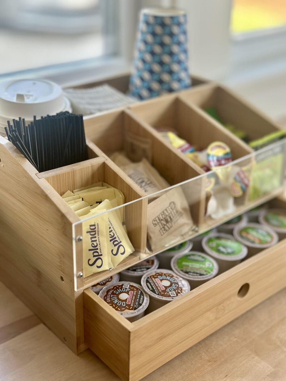 Fully stocked coffee bar!