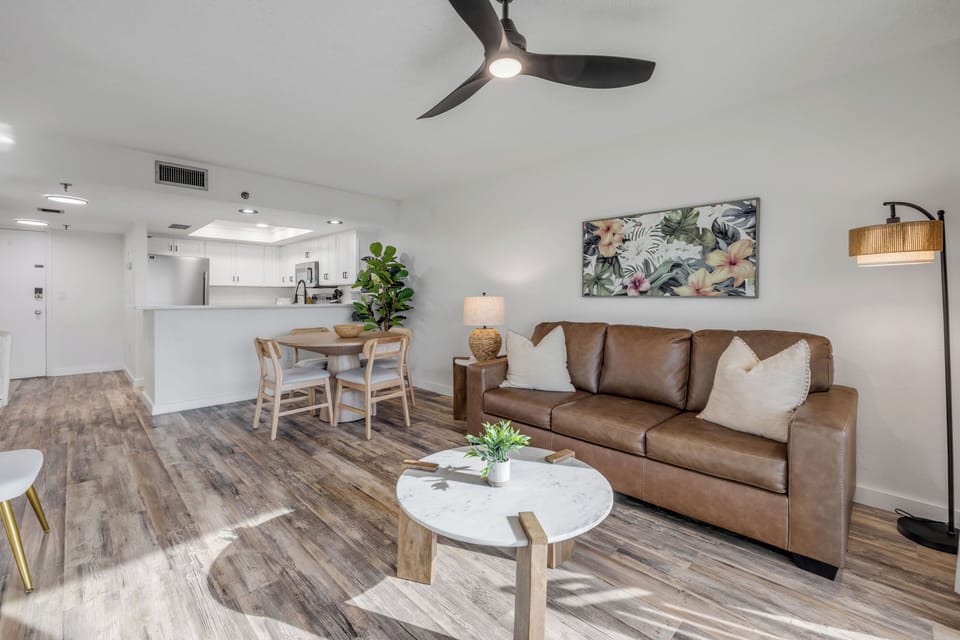 Guests will appreciate the cozy pull-out bed in the living room sofa, offering extra sleeping space for a comfortable stay
