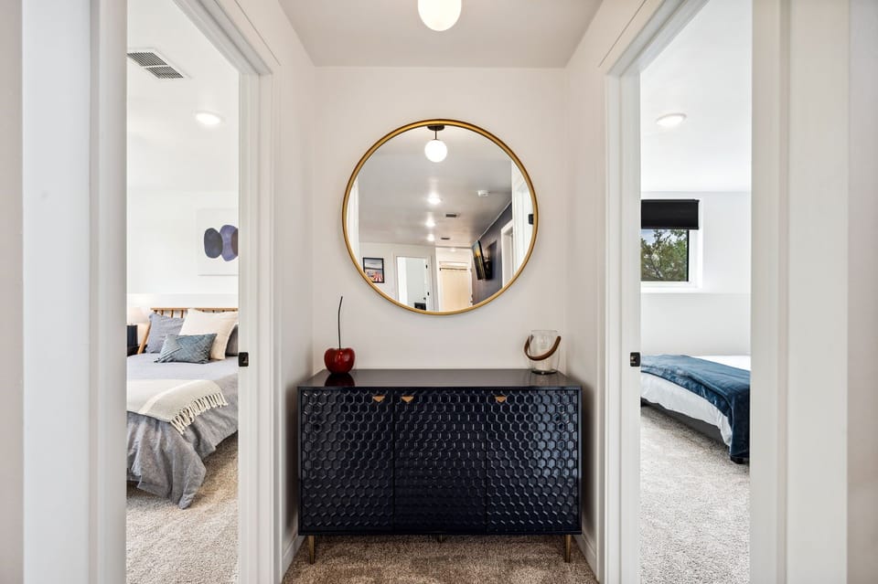 Make a grand entrance through this stylish hallway.
