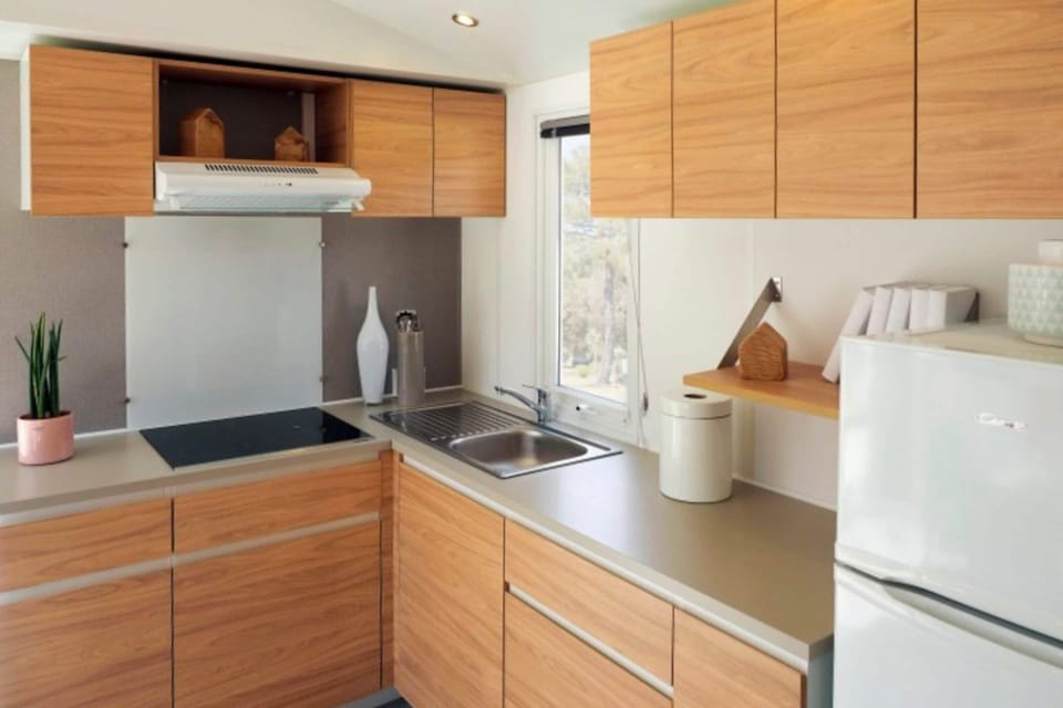 Fridge, microwave, coffee/tea maker