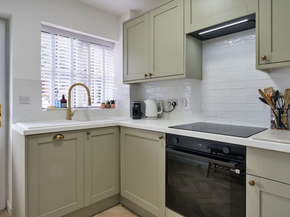Interior Design, Kitchen, Countertop, Kitchen Appliance, Cabinetry, Flooring, Ceiling, Lighting, Home, Furniture