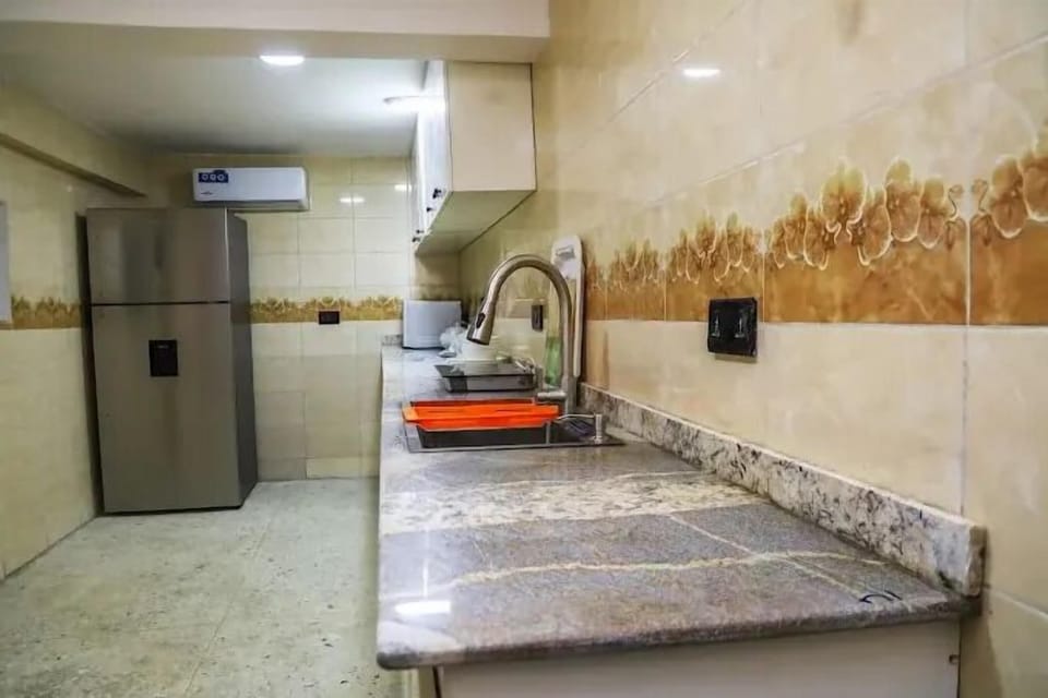 Economy Apartment, Balcony, City View | Private kitchen | Fridge, microwave, oven, stovetop
