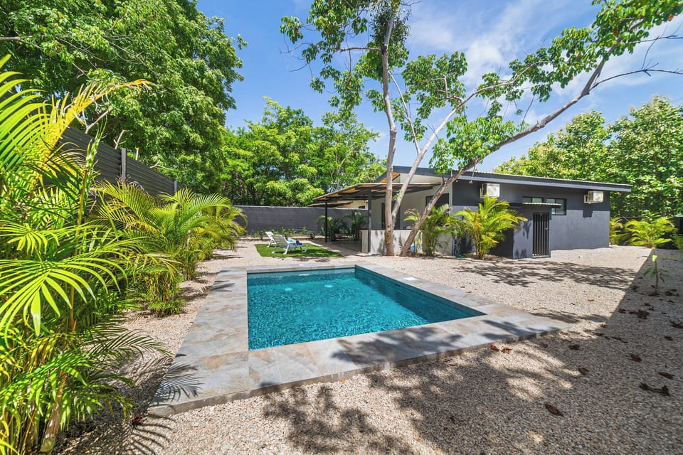 Private pool in the backyard