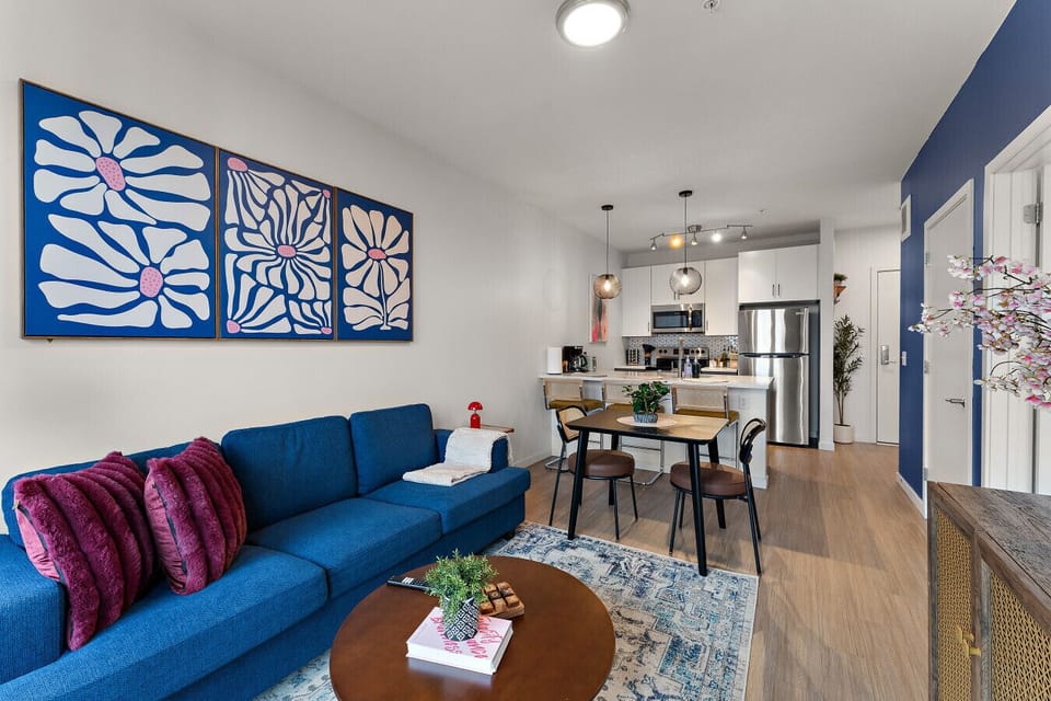 Spacious open-concept living area