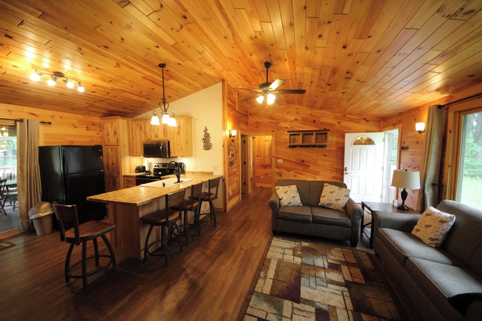 Living room, Kitchen, & Both Pull Out Couches