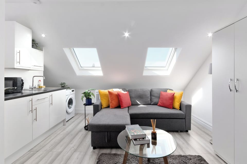 sitting area with sofa bed