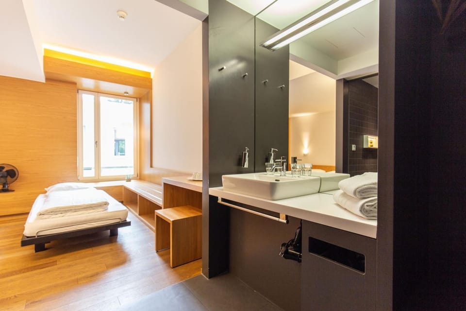 Bathrobes, slippers, towels, soap