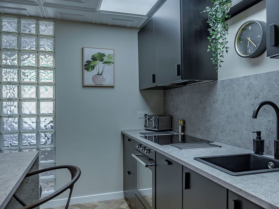 Open plan living space | The Old Post Office - The Old Post Office Apartments, Haltwhistle