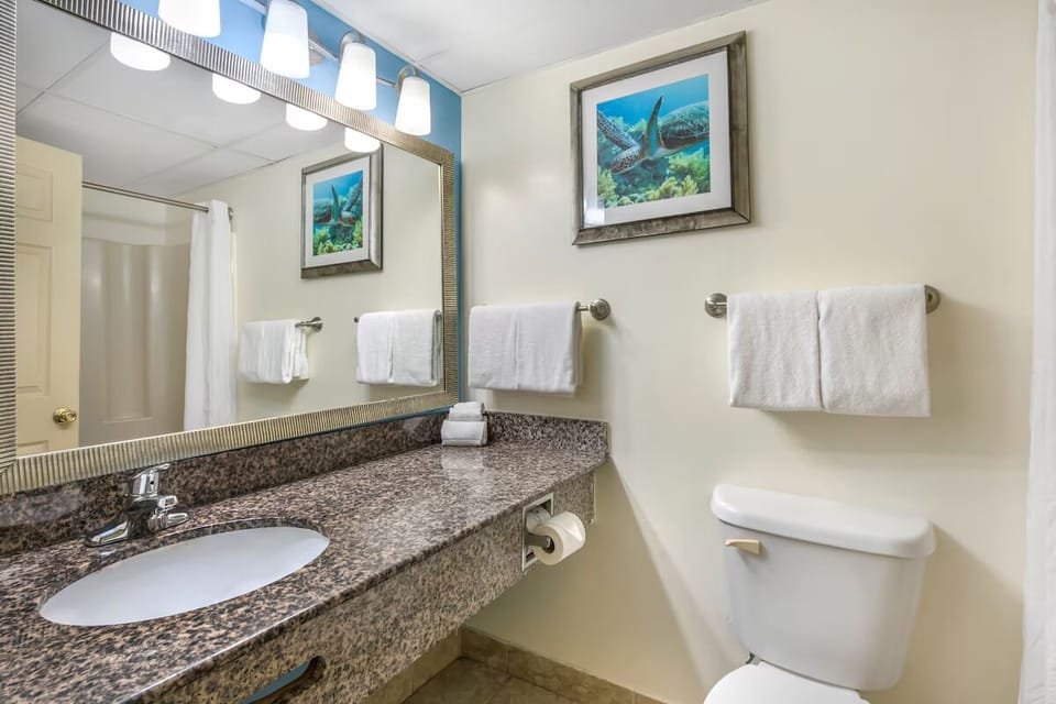 Start the day with extra counter space and fresh towels.