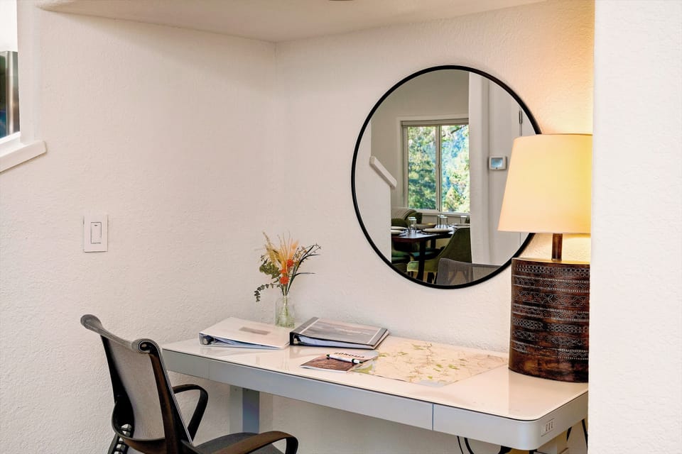 Your dedicated work space with motorized sit/stand desk.
