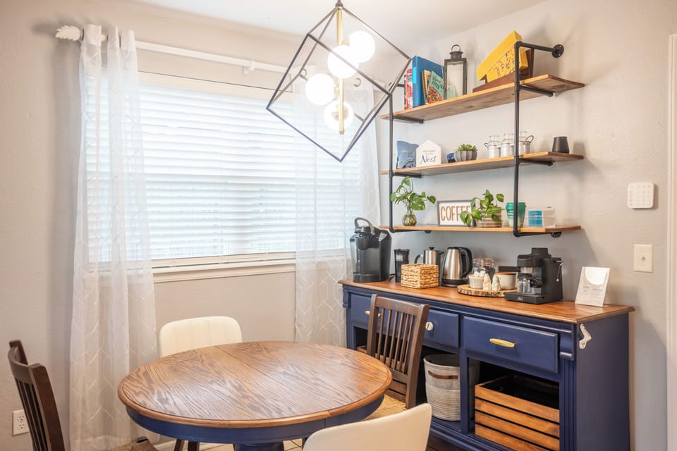 Dining table and coffee bar