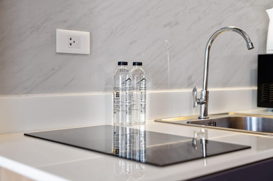 Bottled Water, Company Logo, Kitchenette