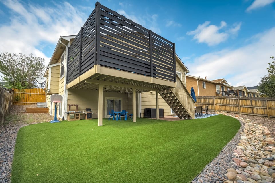 An outdoor deck to enjoy the gorgeous mountain sunsets.