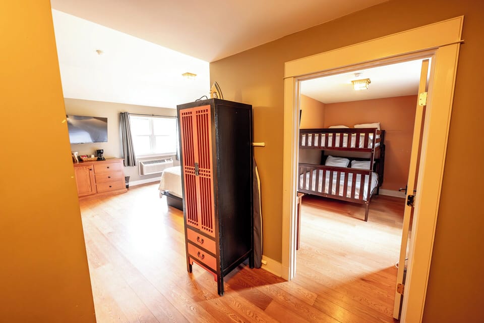 Step through the suite layout with easy flow between rooms.