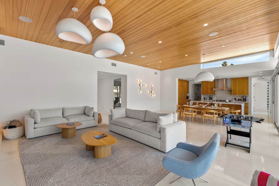 Modern design with comfortable mid-century furniture