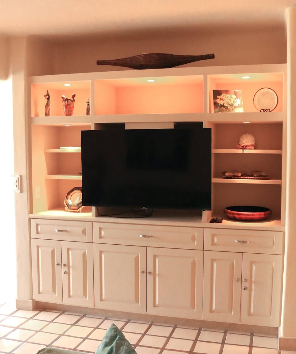 Entertainment center & storage. Your Cabo home base is ready! 