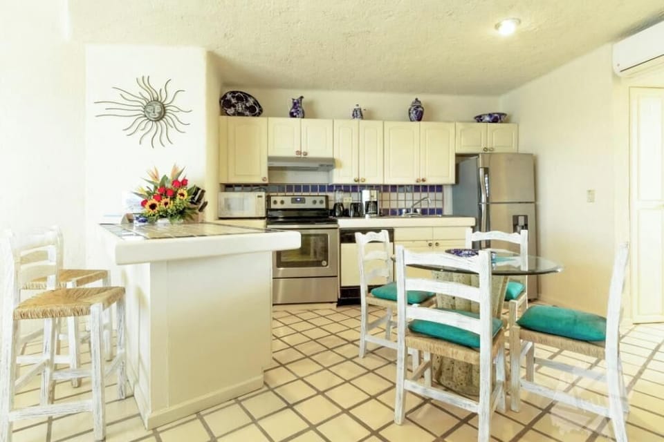 Fully equipped kitchen, ready for your culinary creations. 
