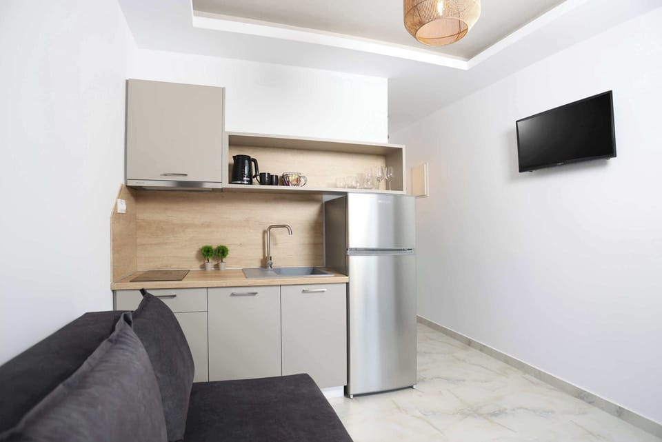 Deluxe Apartment, 1 Bedroom | Private kitchen | Full-size fridge, espresso maker, coffee/tea maker, electric kettle
