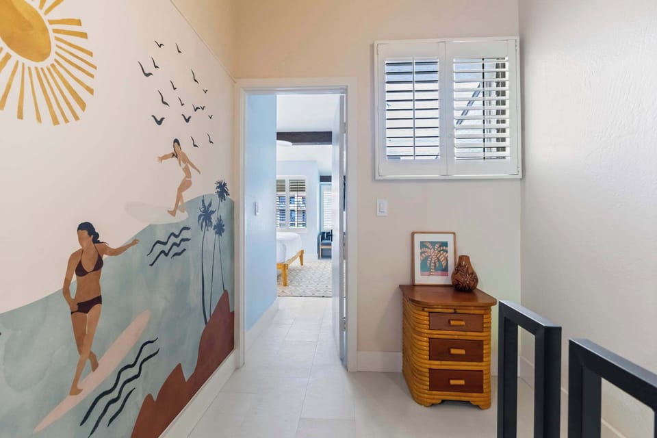 Hallway between primary bedroom and bunk bedroom