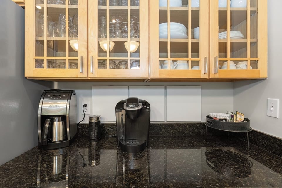 Cabinetry shows off the beautiful dinnerware