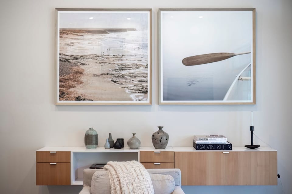 Nautical artwork throughout the home
