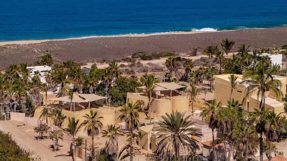 Aerial view for Wama boutique hotel to the ocean 