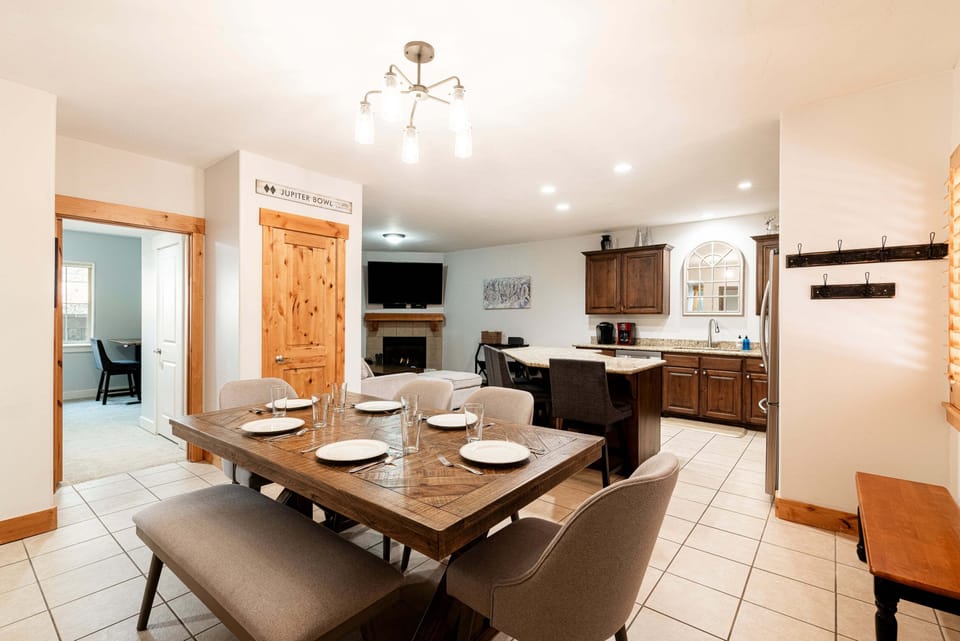 Dining room table with seating for six