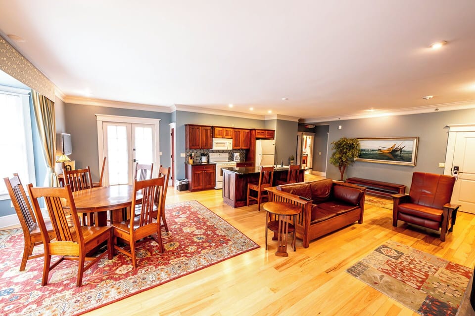 Share slow breakfasts at the sunlit dining table