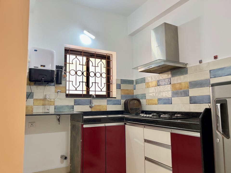 Deluxe Apartment, 1 King Bed with Sofa bed, Pool View | Private kitchen