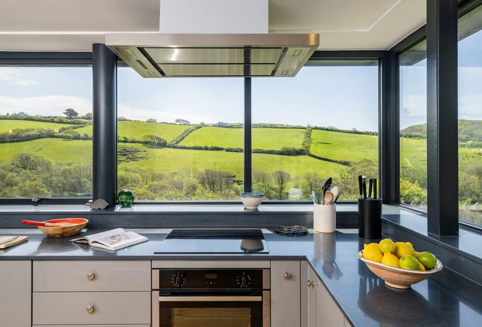 Pentreath, Crackington Haven: Views of the valley from the kitchen