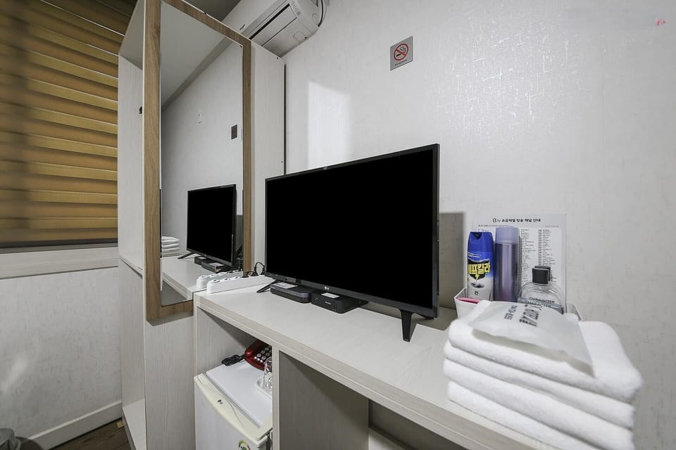 Basic Twin Room, City View | Living area | TV