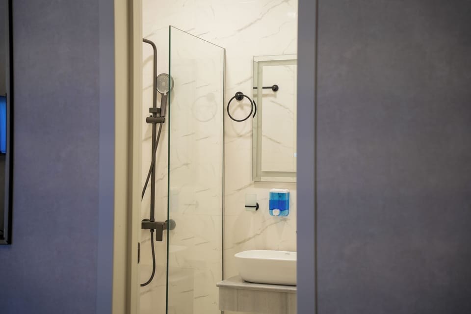 Economy Double or Twin Room, Balcony, Courtyard View | Bathroom | Shower, hair dryer, slippers, bidet