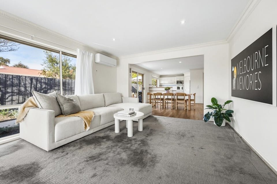 A spacious living haven perfect for unwinding after beach days.