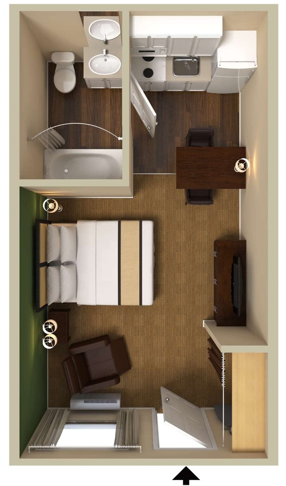 Desk, laptop workspace, iron/ironing board, free WiFi