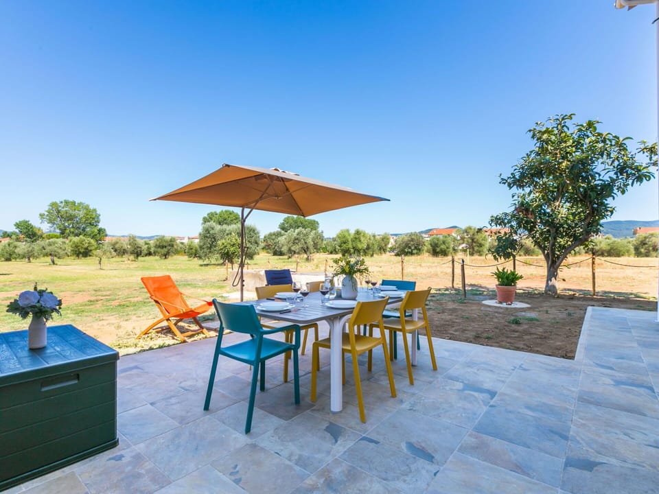 Sky, Blue, Furniture, Chair, Outdoor Furniture, Kitchen & Dining Room Table, Outdoor Table, Shade, Landscaping, Garden