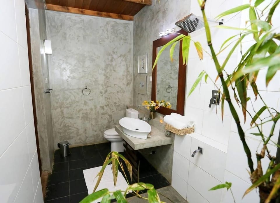 Shower, bidet, towels, soap