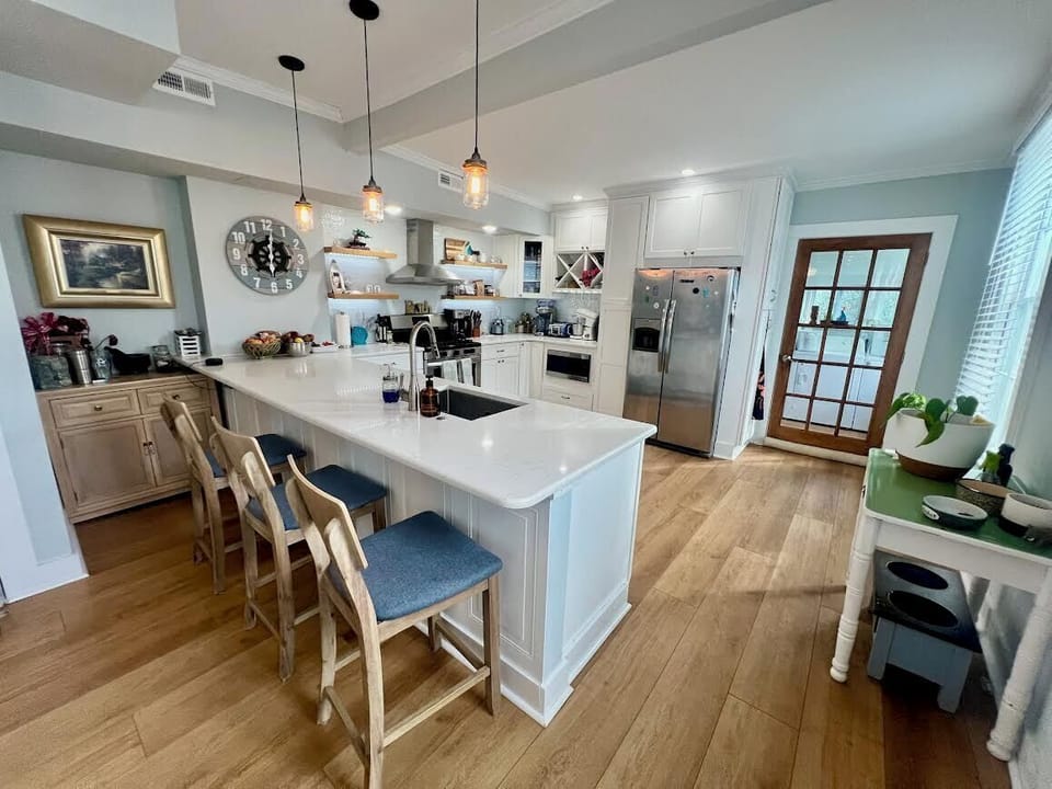 Bar stool seating and bar area