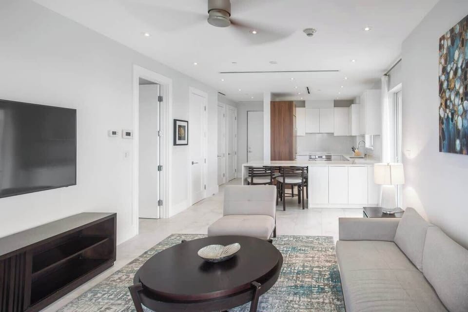 Stylish Open-Plan Living Room and Kitchen Area