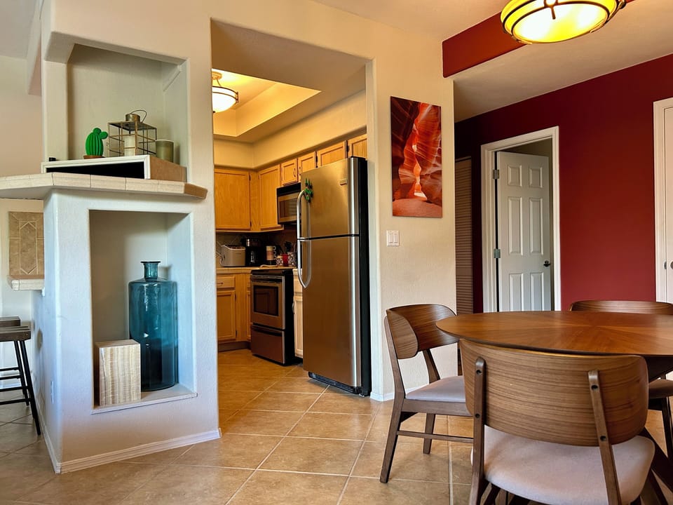 Dining area and kitchen
