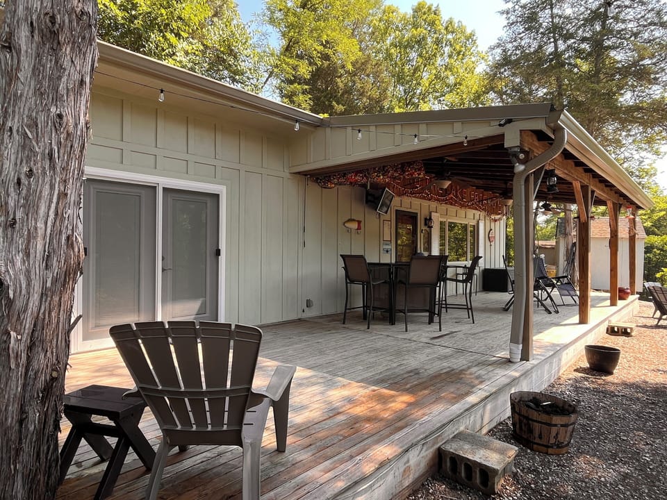 Covered and open deck spaces.