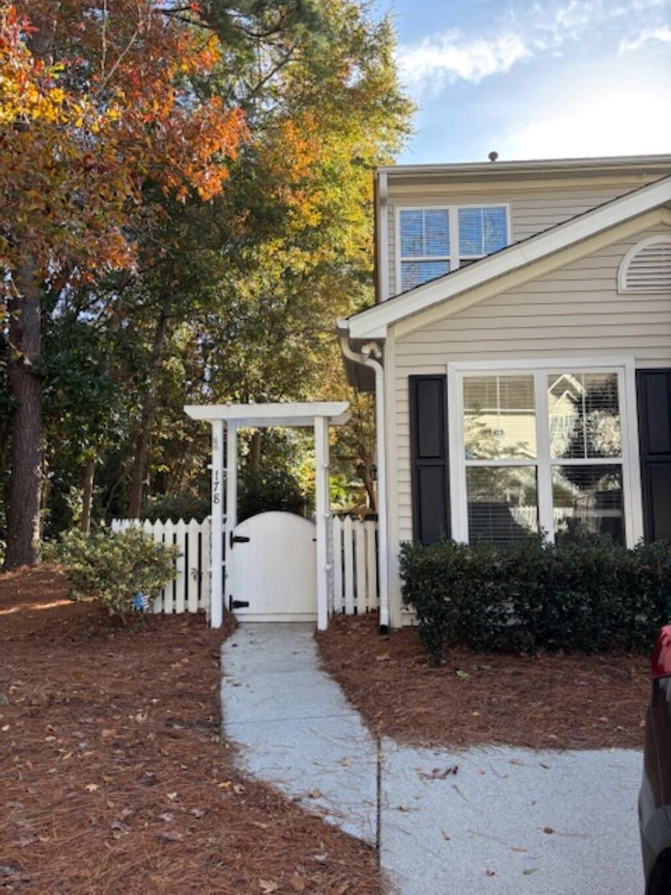 Welcoming gated entrance and fenced patio, great for little kids and pets.