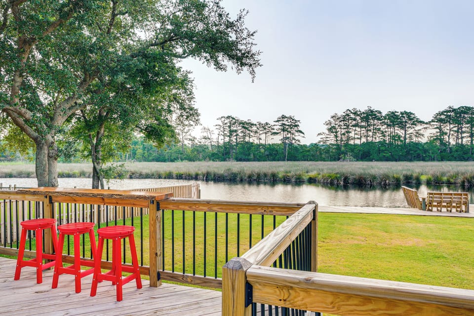 Deck | Canal Views | Private Dock | Hot Tub | 2-Story Home