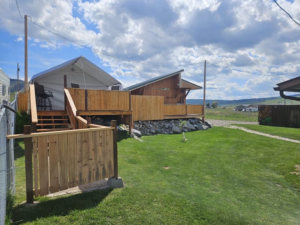 Privacy fence for GlampCamp & Bathhouse