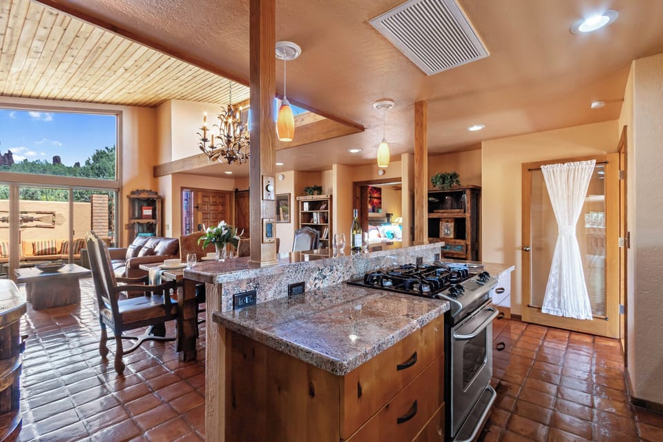 Open concept kitchen.