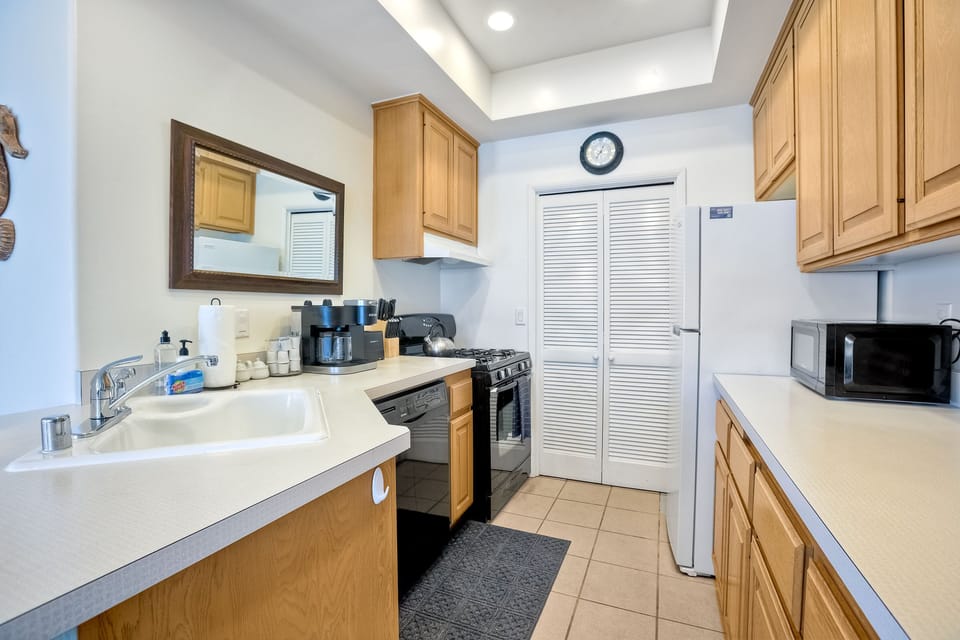 Galley kitchen in the lower unit