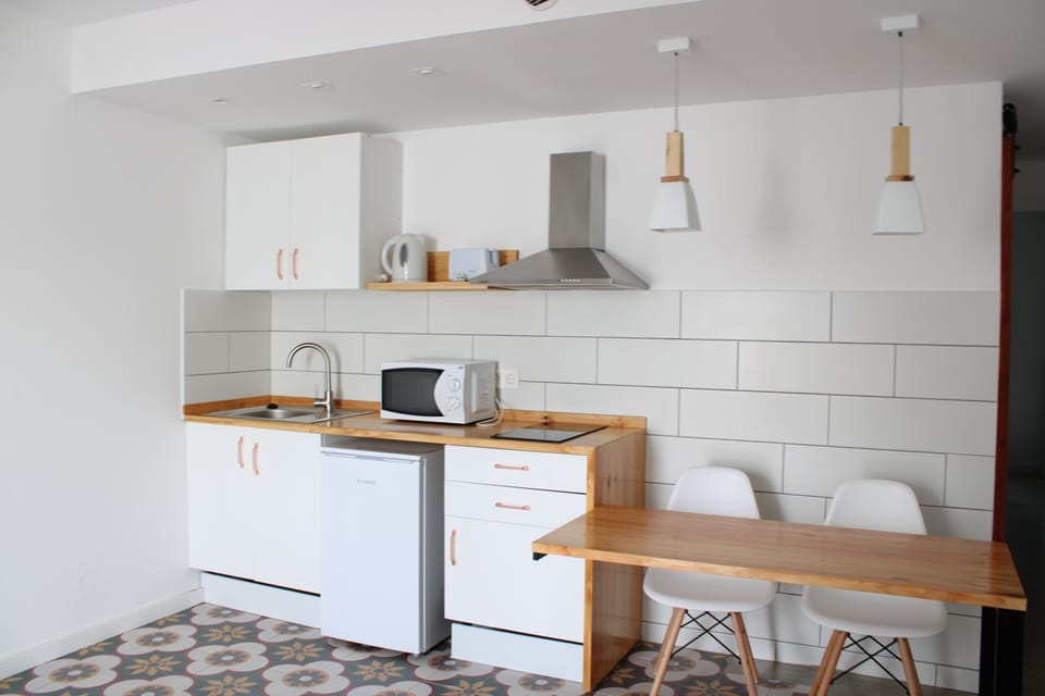 Apartment, 1 Bedroom, Terrace, Ground Floor | Private kitchen | Full-size fridge, microwave, coffee/tea maker, cookware/dishes/utensils