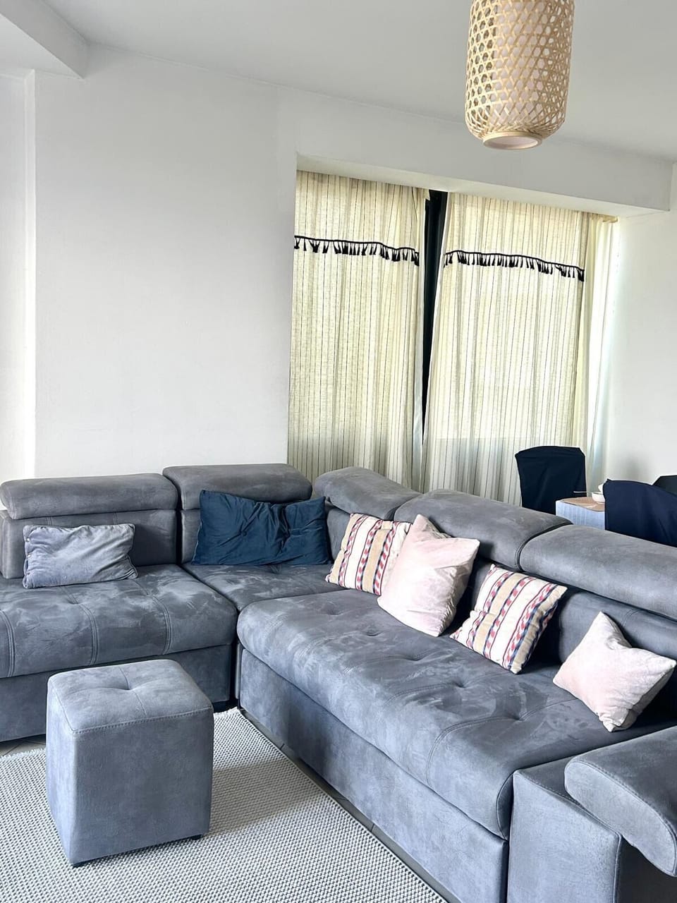 Open plan kitchen and living area with sea views!