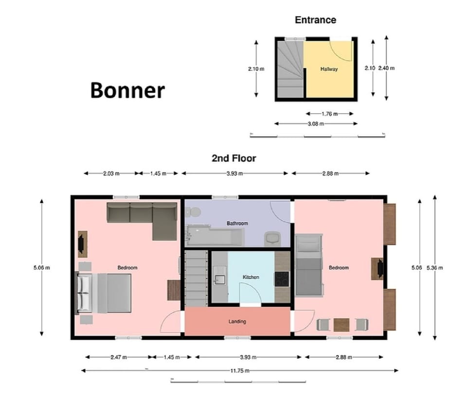 Family Apartment, 2 Bedrooms (Bonner) | Floor plan