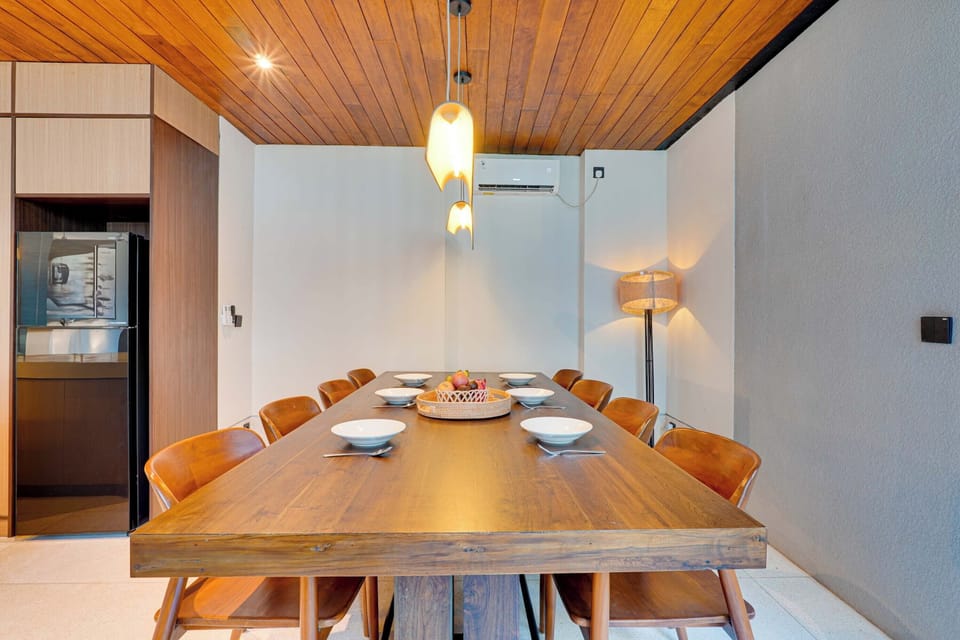 Villa, Pool View | Private kitchen | Fridge, microwave, stovetop, electric kettle