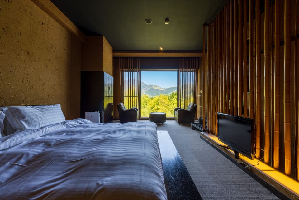 Executive Suite with Open-Air Bath "SORA" -Smoking | Free minibar items, in-room safe, laptop workspace, iron/ironing board